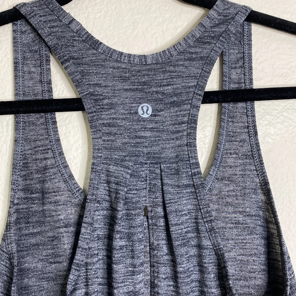 Lululemon salute the sun tank open back racerback grey healthered